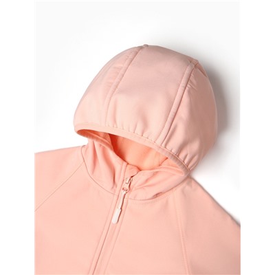 Ветровка демисезонная для девочек MINAKU из Softshell на флисе, непромокаемая, персиковая, рост 134 см