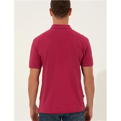 Fuchsia Slim Fit Polo Yaka Basic t -Fish
