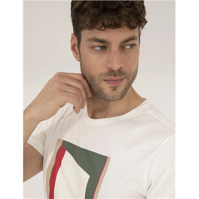 Ekru Slim Fit Printed Bike Bike T -For