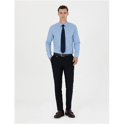Blue Slim Fit Basic рубашка основная рубашка