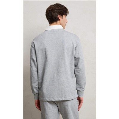 Футболка-поло д/р P411-0570 grey melange