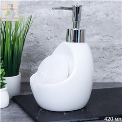 Дозатор для жидкого мыла 420 мл / DW208-1-2 White /уп 48/