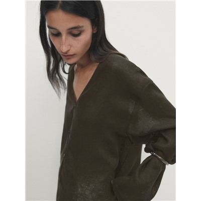 100% linen oversize blouse