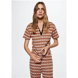 Pantalón estampado retro -  Mujer | MANGO OUTLET España