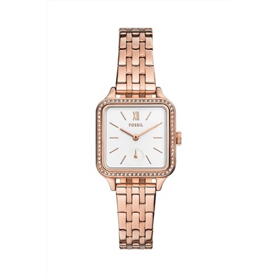 Reloj de cuarzo de acero - Rosa dorado y blanco