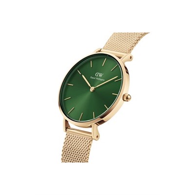 Reloj de cuarzo de acero Emerald 28 mm - Dorado y verde
