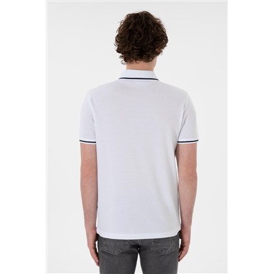 Мужская стройная посадка Polo Yaka White Basic T -Fish Surprise Discount в корзине