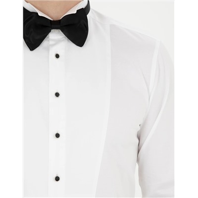 Белый бывший Рубашка для смокинга Slim Fit