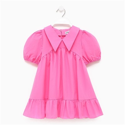 Платье детское с воротником KAFTAN, размер 30 (98-104 см), цвет ярко-розовый