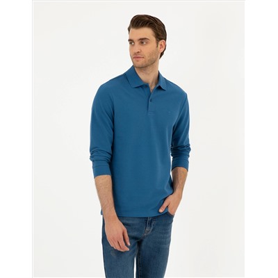 Открытая темно -синие Slim Fit Basic Whothirt