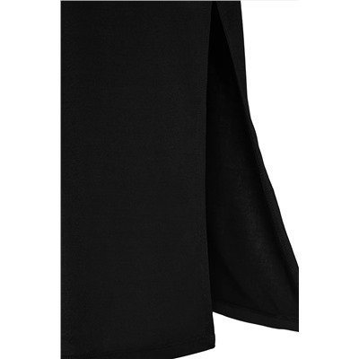 Black Connect Detred Midi V -neck Гибкое вязаное платье TBBSS25AH00015