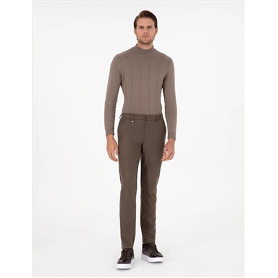 Браун Ex. Тканевые штаны Slim Fit