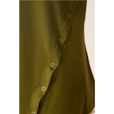 Khaki 100 %хлопок обычный/нормальный скольжение плесени детализированная вязаная футболка Twoss25ts00029