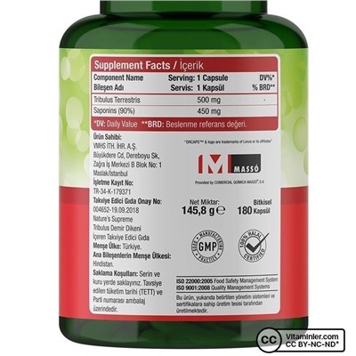 Nature's Supreme Tribulus Terrestris 180 капсул