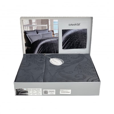 Постельное белье Karven жаккард семейный Damask Antrasit
