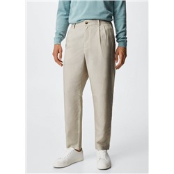 Pantalón lyocell lino pinzas -  Hombre | MANGO OUTLET España