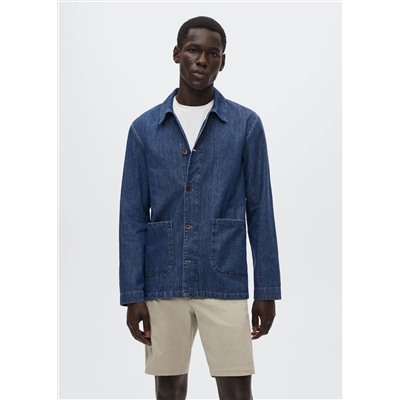 Sobrecamisa vaquera bolsillos -  Hombre | MANGO OUTLET España