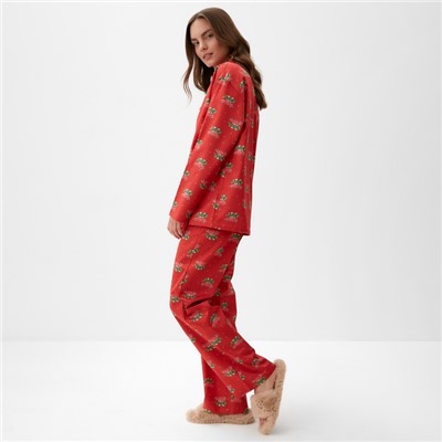 Пижама женская KAFTAN "Машинки", размер 52-54, красный