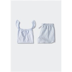 Pijama corto cuadro vichy -  Niña | MANGO OUTLET España