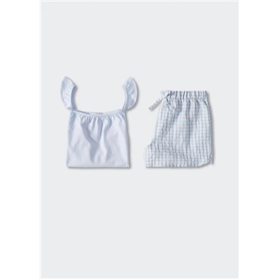 Pijama corto cuadro vichy -  Niña | MANGO OUTLET España