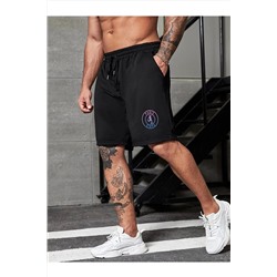 @Мужские черные шорты DAXIS Sportwear Company с принтом  xs-4xl