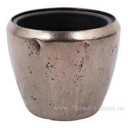 Кашпо полистоун Nobilis Marco "Pa-silverbrown Round", D30хH25 см с тех.горшком