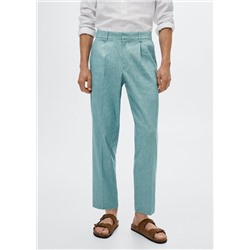 Pantalón pinzas lino -  Hombre | MANGO OUTLET España