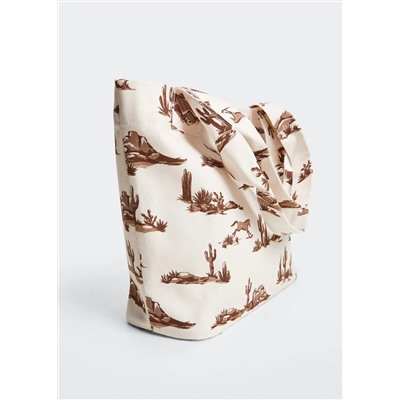 Bolso shopper estampado -  Mujer | MANGO OUTLET España