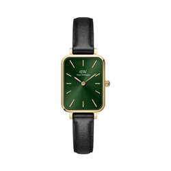 Reloj de cuarzo de piel y chapado en oro amarillo Quadro