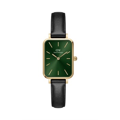 Reloj de cuarzo de piel y chapado en oro amarillo Quadro