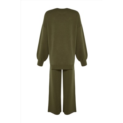 Khaki Wide Flom Balloon рукав вкладится вниз по поводу установки Twoaw24au00067