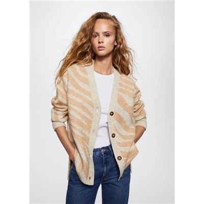 Cárdigan estampado animal -  Mujer | MANGO OUTLET España