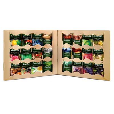 Чай GREENFIELD "Premium Tea Collecton" ассорти 24 вкусов, НАБОР 96 пакетиков, 1782-08
