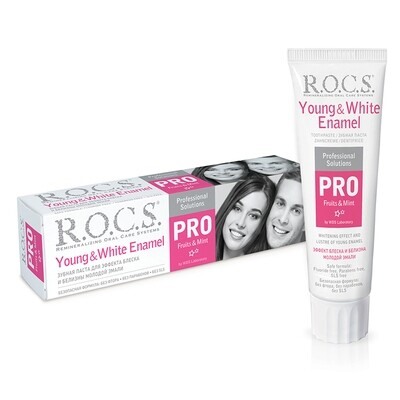 Зубная паста ROCS (РОКС) PRO Young & White Enamel, 135 гр