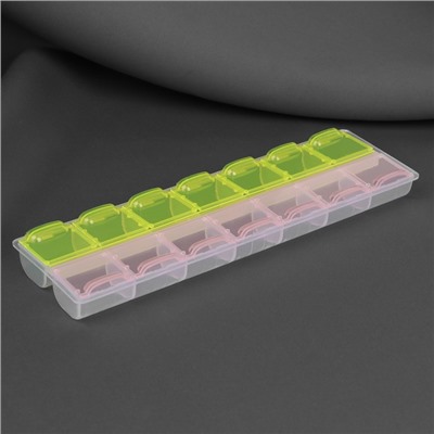 Органайзер для хранения мелочей, 14 ячеек, 21.5×6.5×2.3 см, МИКС