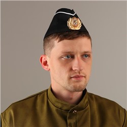 Пилотка с белым кантом, кокарда ВМФ, обхват головы 54–57 см, чёрная