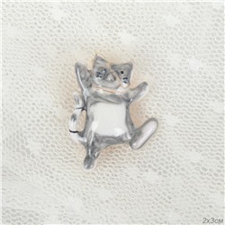Брошь Кот серый / 3320 /уп 24/эмаль