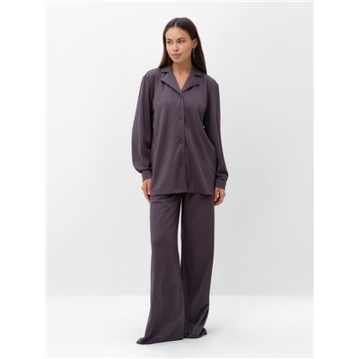 Комплект женский (рубашка, брюки, топ) KAFTAN "Base" р. 46,  графит