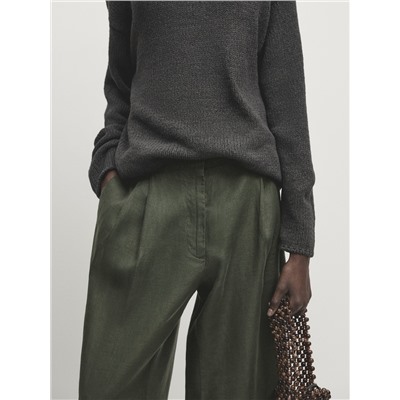 Pantalón doble pinza 100% lino