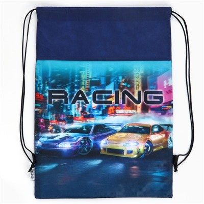 Мешок для обуви Racing, нетканое полотно, размер 30×40 см