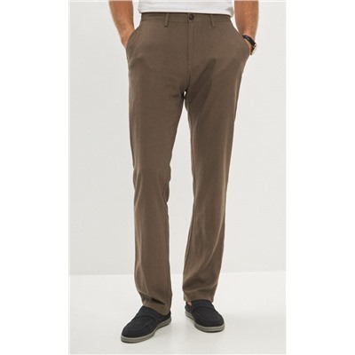 Брюки лен F211-0854 l.brown