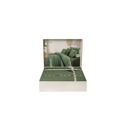 Постельное белье Sarevfancy poplin 1.5 сп. N193 Tanya v3/Yesil