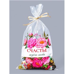 Пакет фасовочный БОПП, «Счастье ждет тебя» 20×35 см
