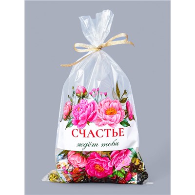Пакет фасовочный БОПП, «Счастье ждет тебя» 20×35 см