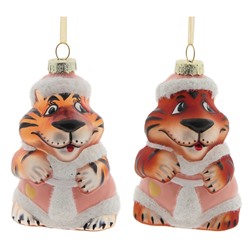 Украшение новогоднее "Тигр", L6,5 W6,5 H10,5 см, 2в.