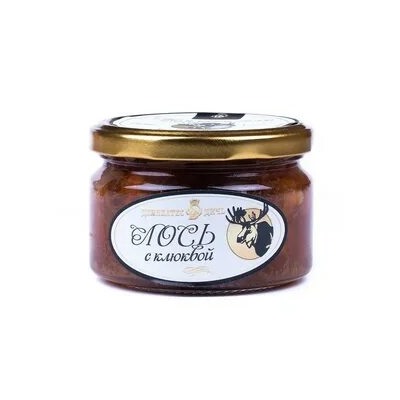 Мясо лося томленое с клюквой, стекло,  220г
