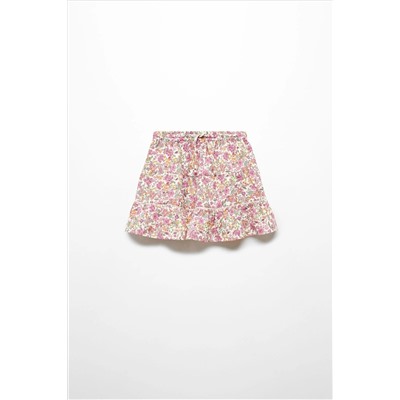 Mango Ruffle Flower Print Skirt