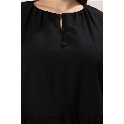Black Button Poplin Weaing Faling Press Tbbss25ah00161