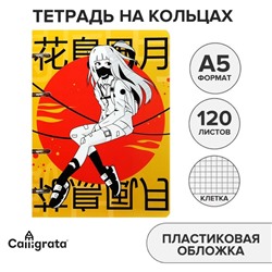 Тетрадь на кольцах А5 120 листов в клетку Calligrata «АнимеArt», пластиковая обложка, блок офсет