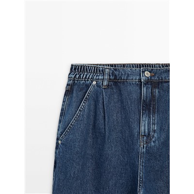 Jeans mid wash jogger wide leg